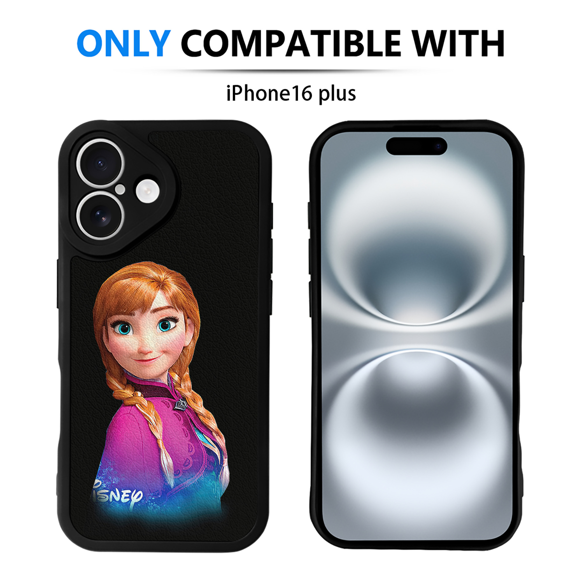 （画像用） アナと雪の女王 アンナ エルサ Frozen Anna Elsa 【iPhone 16シリーズ対応】シリコンスマホケース（レザー調） 材質：シリコン